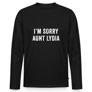 Es tut mir leid, Tante Lydia lustig - Männer Premium Bio Langarmshirt - Schwarz - Vorne - Nico (187cm)