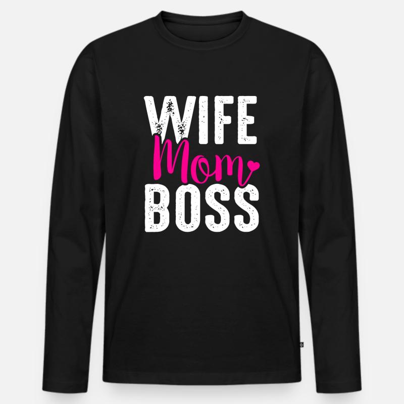 Ehefrau Mama - Männer Premium Bio Langarmshirt - Schwarz