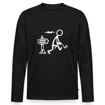 Golfbekleidung, wütender Golfer geht durch Wut Rehab - Männer Premium Bio Langarmshirt - Schwarz - Vorne - Nico (187cm)
