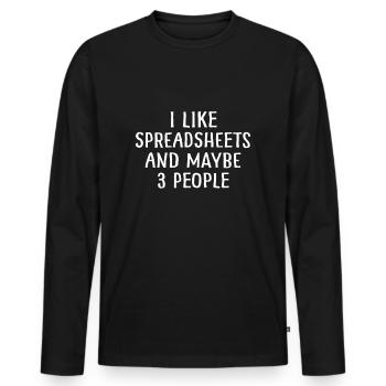 Lustige Tabellenkalkulation Geschenke Tabellenkalkulationen Büro Nerd - Männer Premium Bio Langarmshirt - Schwarz - Vorne - Nico (187cm)