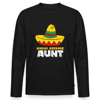 Nacho Tante moyenne Cinco de Mayo Nacho - T-shirt manches longues Premium bio Homme - noir - Devant - Nico (187cm)
