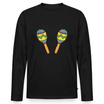 Cinco De Mayo Maracas Titten Lustige mexikanische Frauen - Männer Premium Bio Langarmshirt - Schwarz - Vorne - Nico (187cm)
