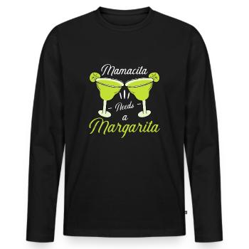 Mamacita a besoin de Margarita Funny Cinco de Mayo Drink - T-shirt manches longues Premium bio Homme - noir - Devant - Nico (187cm)