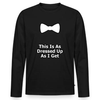 C’est aussi habillé que je reçois cadeau nœud papillon blanc - T-shirt manches longues Premium bio Homme - noir - Devant - Nico (187cm)