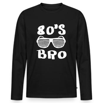 C’est mon costume des années 80 Fancy Eighties Party Dress - T-shirt manches longues Premium bio Homme - noir - Devant - Nico (187cm)