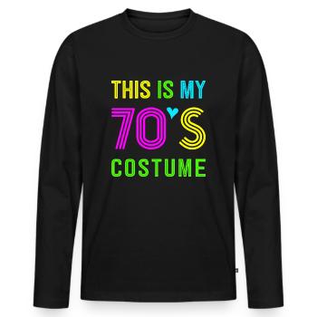 This is My 70s Costume - Fancy Dress Party Idea - Men's Premium Organic Long Sleeve Shirt - black - Front - Nico (187cm)