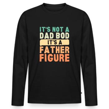 Ce n’est pas un papa Bod c’est une figure paternelle - T-shirt manches longues Premium bio Homme - noir - Devant - Nico (187cm)