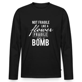 Fragile Like A Bomb - Feminist Women's Rights - Men's Premium Organic Long Sleeve Shirt - black - Front - Nico (187cm)
