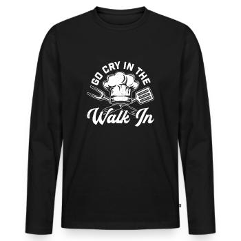 Chef Go Cry In The Walk In Funny Men Women Cook - Men's Premium Organic Long Sleeve Shirt - black - Front - Nico (187cm)