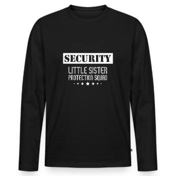 Sécurité Petite Sœur Protection Escouade Big Bro - T-shirt manches longues Premium bio Homme - noir - Devant - Nico (187cm)