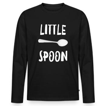 Kleiner Löffel - Lustiges passendes Familienpaar - Männer Premium Bio Langarmshirt - Schwarz - Vorne - Nico (187cm)