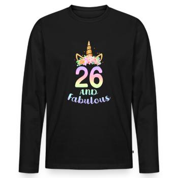 26 and Fabulous 26 Years Old 26th Birthday Gifts - Men's Premium Organic Long Sleeve Shirt - black - Front - Nico (187cm)