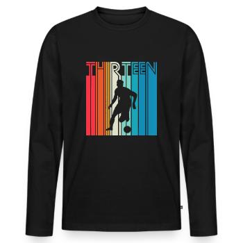 13 Years Soccer Gift 13th Birthday Football - Men's Premium Organic Long Sleeve Shirt - black - Front - Nico (187cm)
