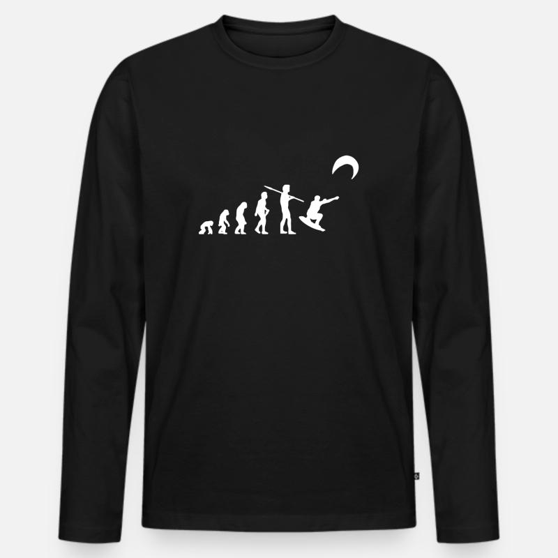 Kitersurfer Evolution Kiteboarding Kitesurfing - Men's Premium Organic Long Sleeve Shirt - black