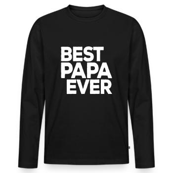 Bester Papa aller Zeiten - Süßes Vatertagsgeschenk für Papa - Männer Premium Bio Langarmshirt - Schwarz - Vorne - Nico (187cm)