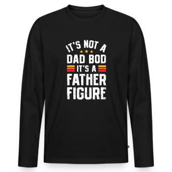 Ce n’est pas un papa Bod c’est une figure paternelle - T-shirt manches longues Premium bio Homme - noir - Devant - Nico (187cm)