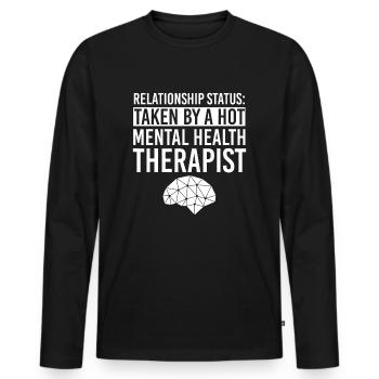 Mental Health Therapist Apparel | Funny Therapists - Men's Premium Organic Long Sleeve Shirt - black - Front - Nico (187cm)
