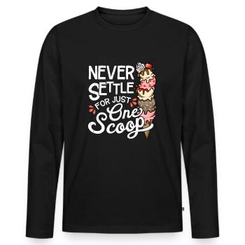 Lustiges Eis, Eiscreme-Liebhaber - Männer Premium Bio Langarmshirt - Schwarz - Vorne - Nico (187cm)