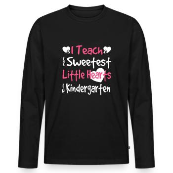 Enseignante de maternelle pour les enseignants de la Saint-Valentin - T-shirt manches longues Premium bio Homme - noir - Devant - Nico (187cm)