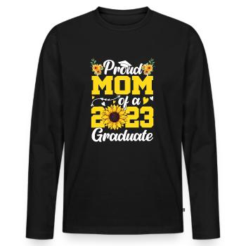 Stolze Mutter eines Jahrgangsabschlusses 2023 - Männer Premium Bio Langarmshirt - Schwarz - Vorne - Nico (187cm)