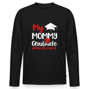 Ma maman l’a fait Graduation - Pour les enfants Graduation - T-shirt manches longues Premium bio Homme - noir - Devant - Nico (187cm)