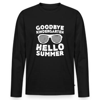 Adieu maternelle Hello Summer - T-shirt manches longues Premium bio Homme - noir - Devant - Nico (187cm)