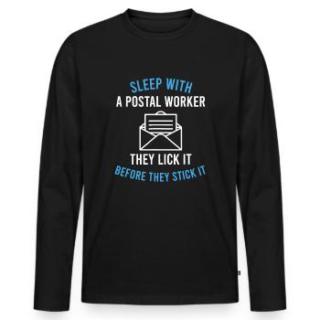 American Postal Worker Sleep With A Mailman Mail - Men's Premium Organic Long Sleeve Shirt - black - Front - Nico (187cm)