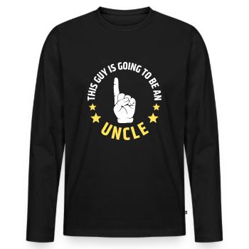 Dieser Typ wird ein Onkel - Männer Premium Bio Langarmshirt - Schwarz - Vorne - Nico (187cm)