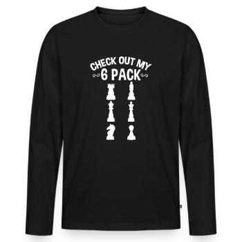 Check Out My Six Pack Chess - Men's Premium Organic Long Sleeve Shirt - black - Front - Nico (187cm)