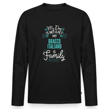 Cute Bracco Italiano Design Family Dog Giftn - Men's Premium Organic Long Sleeve Shirt - black - Front - Nico (187cm)