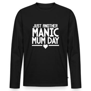 La fête des mères, juste une autre journée de maman maniaque - T-shirt manches longues Premium bio Homme - noir - Devant - Nico (187cm)