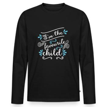 Je suis l’enfant préféré Blague drôle Appariement familial - T-shirt manches longues Premium bio Homme - noir - Devant - Nico (187cm)
