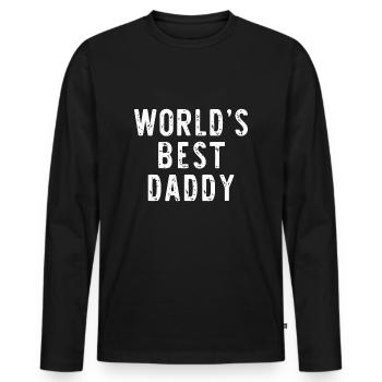World's Best Daddy Funny Family - Men's Premium Organic Long Sleeve Shirt - black - Front - Nico (187cm)
