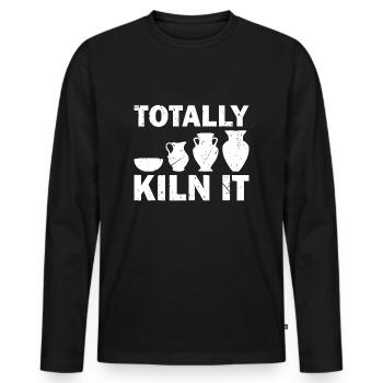 Drôle de cadeau de poterie pour hommes femmes céramique cool - T-shirt manches longues Premium bio Homme - noir - Devant - Nico (187cm)