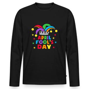 Aprilscherz Streiche Kit 1. April Witze Kinder - Männer Premium Bio Langarmshirt - Schwarz - Vorne - Nico (187cm)