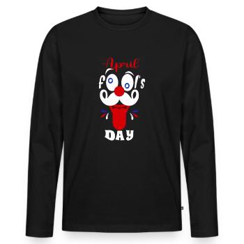 Happy April Fools Day 1st April Fools Day - Men's Premium Organic Long Sleeve Shirt - black - Front - Nico (187cm)