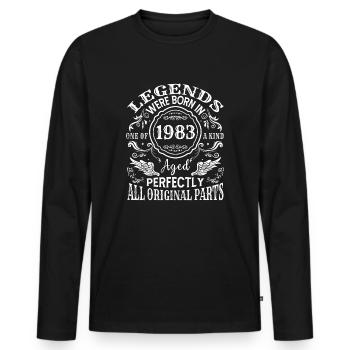 Vintage 1983 Classic Turning 40 Years 40th - Men's Premium Organic Long Sleeve Shirt - black - Front - Nico (187cm)