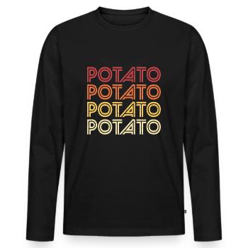 Pomme de terre rétro pommes de terre vintage nourriture légumes végétaliens - T-shirt manches longues Premium bio Homme - noir - Devant - Nico (187cm)