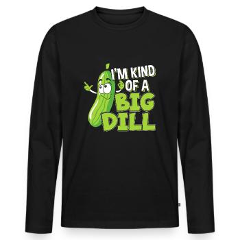 Végétalien Je suis un gros cadeau à l’aneth pour un cornichon - T-shirt manches longues Premium bio Homme - noir - Devant - Nico (187cm)