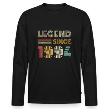 Légende depuis 1994 29 ans Cadeaux Rétro 29ème - T-shirt manches longues Premium bio Homme - noir - Devant - Nico (187cm)