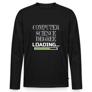 Computer Science Degree Loading CS School Major - Men's Premium Organic Long Sleeve Shirt - black - Front - Nico (187cm)