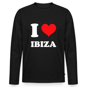 I Love Ibiza - Men's Premium Organic Long Sleeve Shirt - black - Front - Nico (187cm)