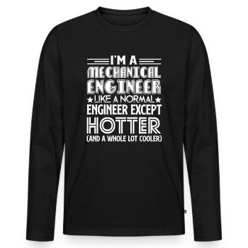Mechanical Engineer Mechanical Engineer Is Hotter - Men's Premium Organic Long Sleeve Shirt - black - Front - Nico (187cm)
