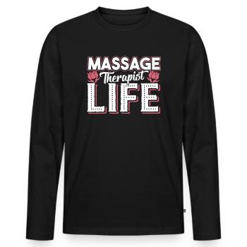 Massage Therapist Massage Therapist Life - Men's Premium Organic Long Sleeve Shirt - black - Front - Nico (187cm)