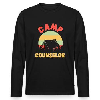 Sommercamp-Betreuer Direktor Camper - Männer Premium Bio Langarmshirt - Schwarz - Vorne - Nico (187cm)
