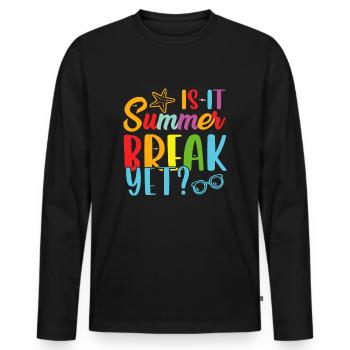 Ist schon Sommerpause? Letzter Tag - Männer Premium Bio Langarmshirt - Schwarz - Vorne - Nico (187cm)