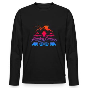 Croisière en Alaska 2023 Voyage d’été en famille - T-shirt manches longues Premium bio Homme - noir - Devant - Nico (187cm)
