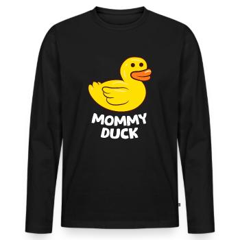 Drôle maman canard canard en caoutchouc - T-shirt manches longues Premium bio Homme - noir - Devant - Nico (187cm)