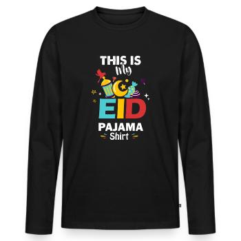 Ceci est mon pyjama de l’Aïd, Ramadan Kareem - T-shirt manches longues Premium bio Homme - noir - Devant - Nico (187cm)