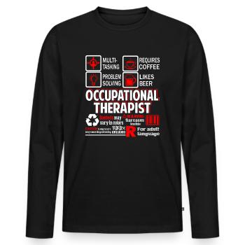 Occupational Therapist Occupational Therapist Work - Men's Premium Organic Long Sleeve Shirt - black - Front - Nico (187cm)